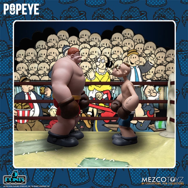 Mezco 5 Points Popeye and Oxheart with Boxing Ring Action Figure Box Set